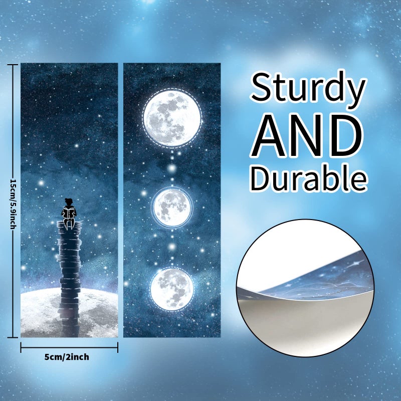 Anseal Cool Space Starry Night Bookmark, Bookmarks for Book Lovers, Bulk Bookmarks for Men, Unique Book Mark for Boys, Girls, Students, Classroom Gifts, School Prize, Reading Present - Image 3
