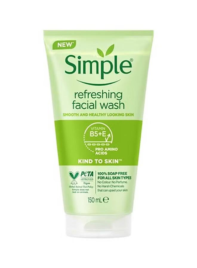 simple Refreshing Facial Wash, Soap Free, For All Skin Types 150ml - Image 1
