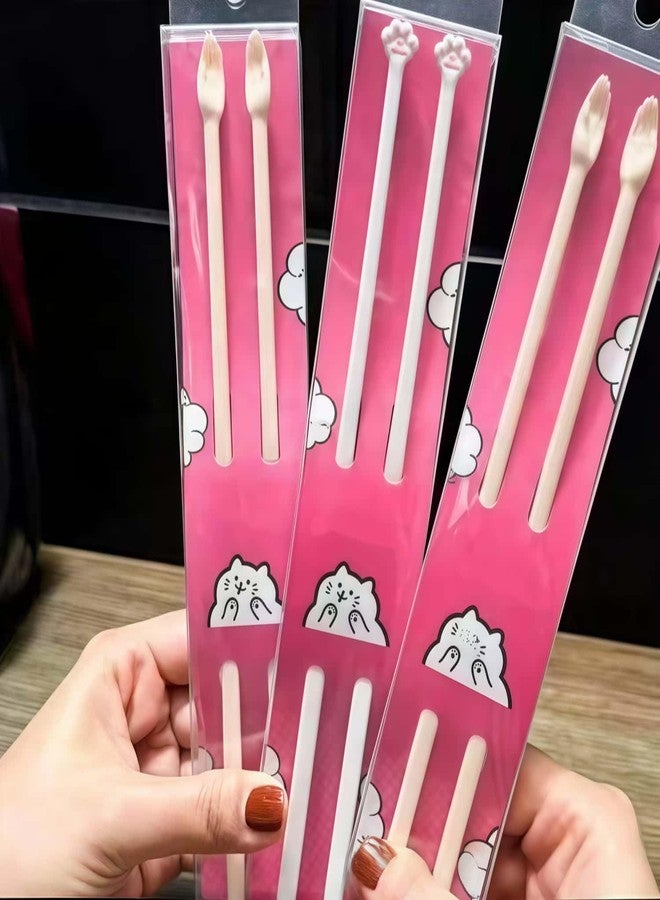 Kedymai Helping Hands Chopsticks,Chopsticks with Little Hands at the End Design, 9.5 Inches Non-Slip Grip Lightweight Reusable Chopstick, Fun & Functional Tableware Gifts (Hands + Cat Paw 2 pairs) - Image 5