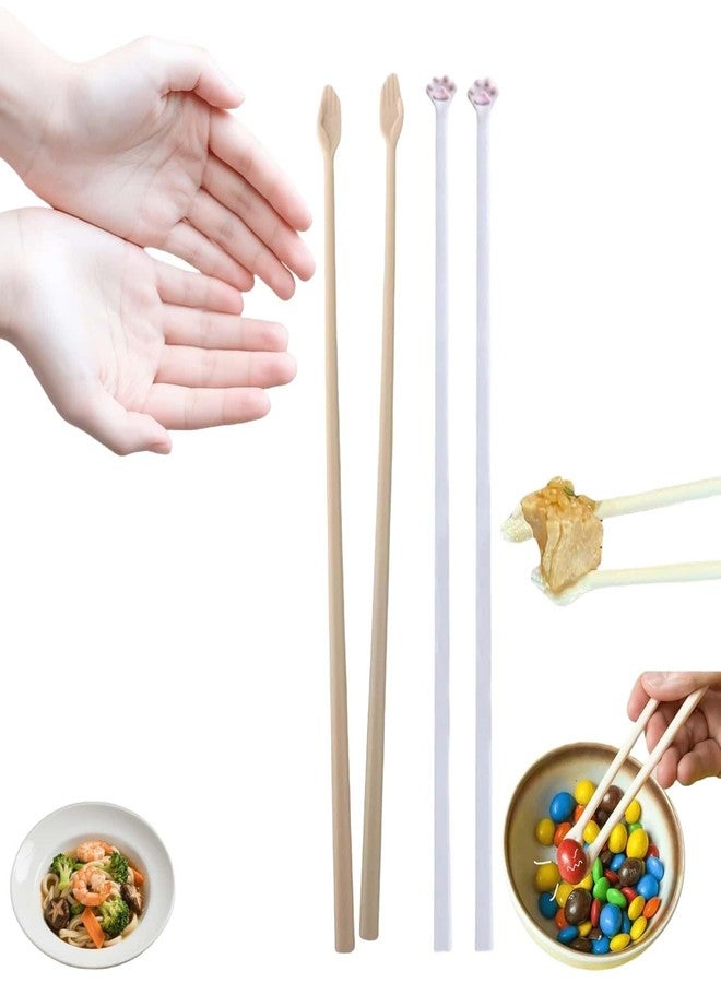 Kedymai Helping Hands Chopsticks,Chopsticks with Little Hands at the End Design, 9.5 Inches Non-Slip Grip Lightweight Reusable Chopstick, Fun & Functional Tableware Gifts (Hands + Cat Paw 2 pairs) - Image 1