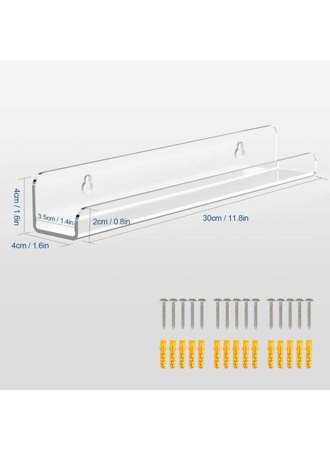 Meaocer Vinyl Record Shelf Wall Mount, 12 Pack 12 inch Clear Acrylic Album Record Holder Display, Kids Bookshelf, Floating Wall Shelves for Bathroom, Bedroom, Living Room, Kitchen - Image 2