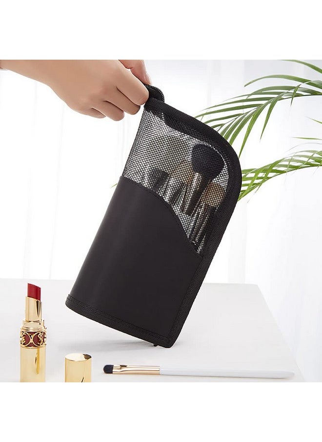 maycreate - 2 In 1 Makeup Pouches For Women Portable Makeup Brush Bag Holder Makeup Brush Pouch Makeup Brush Organizer Travel Makeup Brush Bag For Travel,Black - Image 1