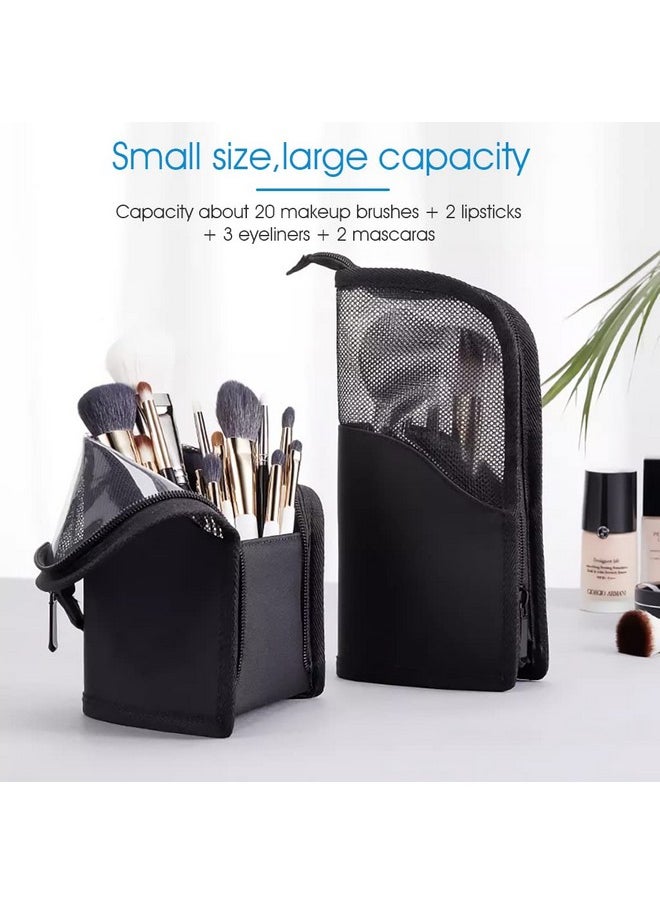 maycreate - 2 In 1 Makeup Pouches For Women Portable Makeup Brush Bag Holder Makeup Brush Pouch Makeup Brush Organizer Travel Makeup Brush Bag For Travel,Black - Image 1