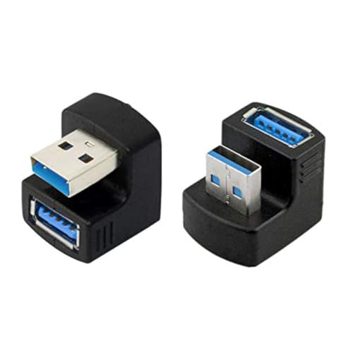 cablecc 1 Set Up & Down Angled USB 3.0 Adapter A Male to Female Extension 180 Degree 5Gbps - Image 1
