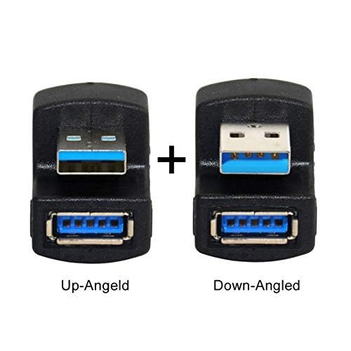 cablecc 1 Set Up & Down Angled USB 3.0 Adapter A Male to Female Extension 180 Degree 5Gbps - Image 4
