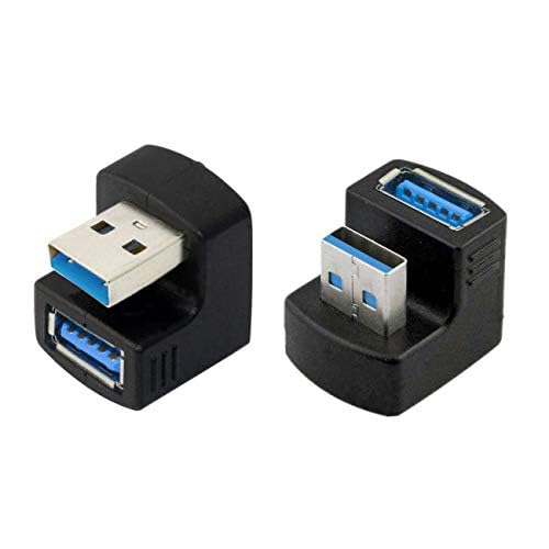 cablecc 1 Set Up & Down Angled USB 3.0 Adapter A Male to Female Extension 180 Degree 5Gbps - Image 2