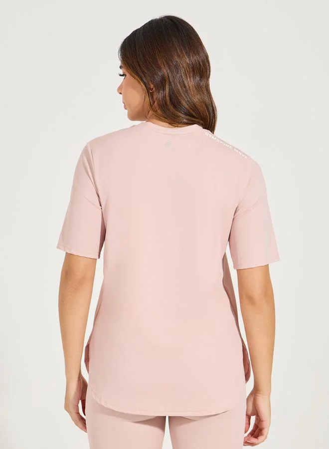 Styli Gymspire Edition - Tonal Label & Drop Shoulder Logo Detail Top