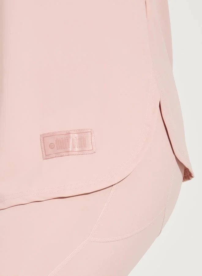 Styli Gymspire Edition - Tonal Label & Drop Shoulder Logo Detail Top