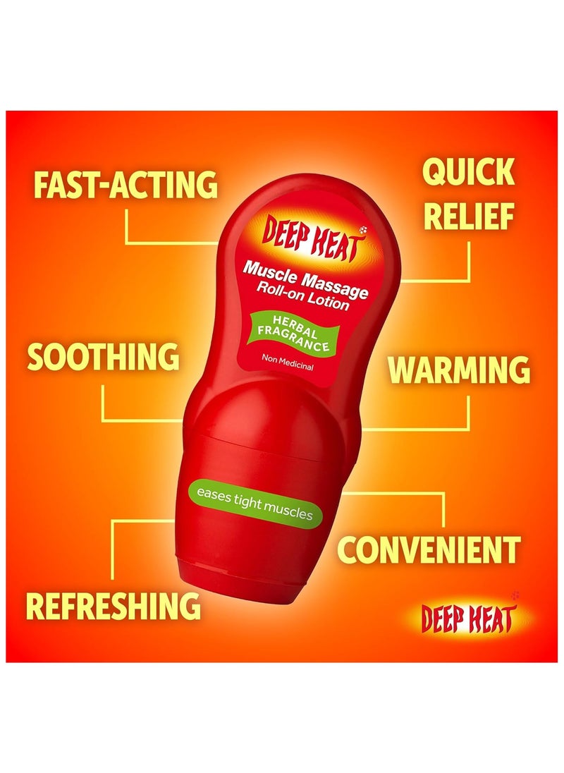 DEEP HEAT - Massage Roll-On Lotion Herbal Fragrance 50 ml - Image 1