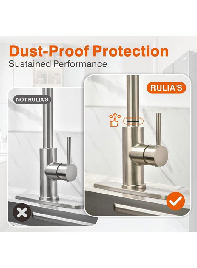 RULIA Kitchen Faucet, Kitchen Sink Faucet, Sink Faucet, Pull-down Kitchen Faucets, Bar Kitchen Faucet, Brushed Nickel, Stainless Steel, RB1018 - Image 4