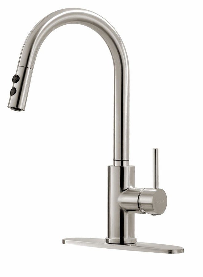 RULIA Kitchen Faucet, Kitchen Sink Faucet, Sink Faucet, Pull-down Kitchen Faucets, Bar Kitchen Faucet, Brushed Nickel, Stainless Steel, RB1018 - Image 1
