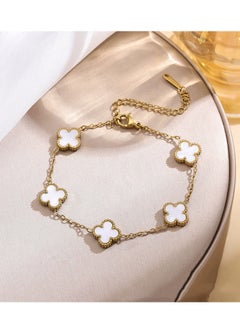 Generic New Fashion Women's Temperament Double-Sided Petal Bracelet (White) 
