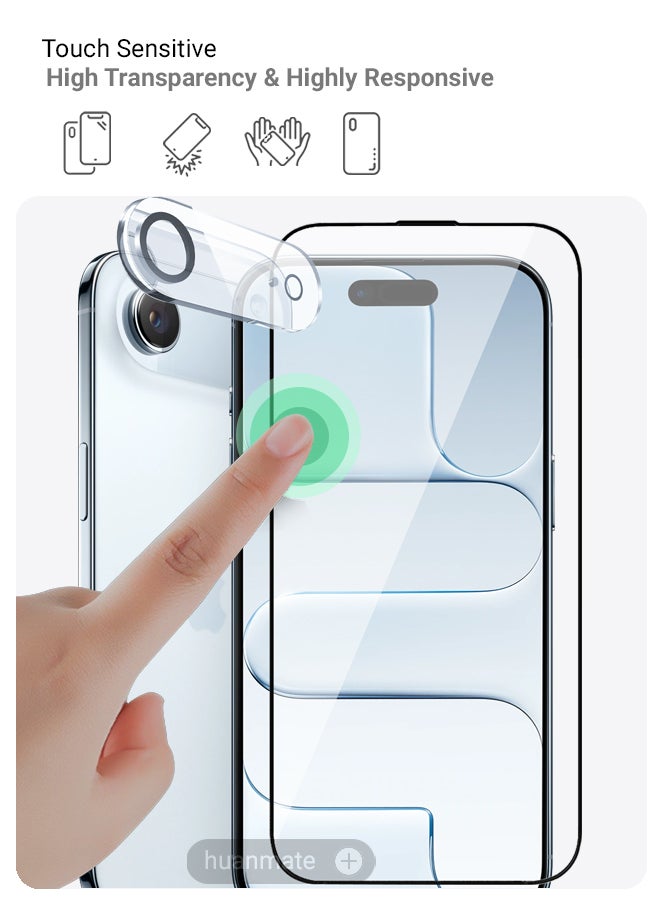 huanmate Apple iPhone Air Screen and Camera Protector 2 in 1 High Transparency Full Coverage Shield Scratch and Impact Resistant for Daily Use and Outdoor Protection - Image 4