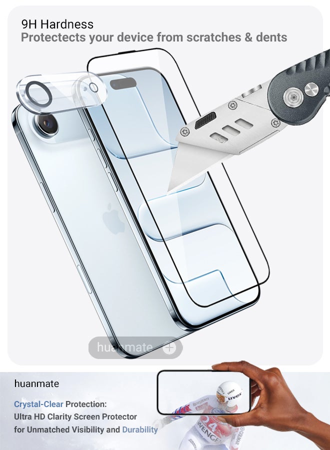 huanmate Apple iPhone Air Screen and Camera Protector 2 in 1 High Transparency Full Coverage Shield Scratch and Impact Resistant for Daily Use and Outdoor Protection - Image 3