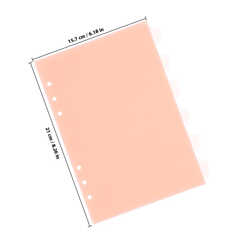 6 Hole A5 PP Plastic Ring Binder Dividers With Index Tabs For Office School Organization 6 Pack - Image 3