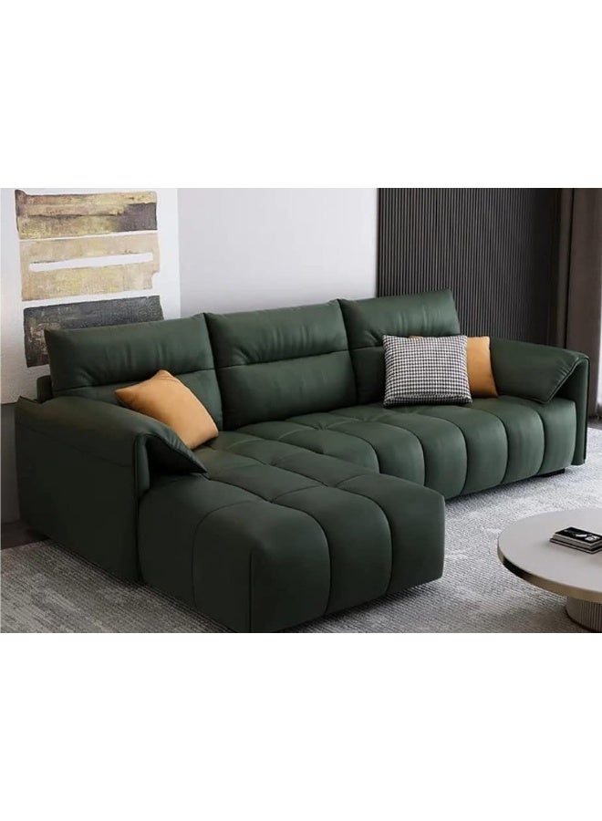 Comfynest Living Room Sofa Modern Small Family Three person Combination Sofa Nordic Living Room Cloth Sofa Set (Right, Green)  - Image 1