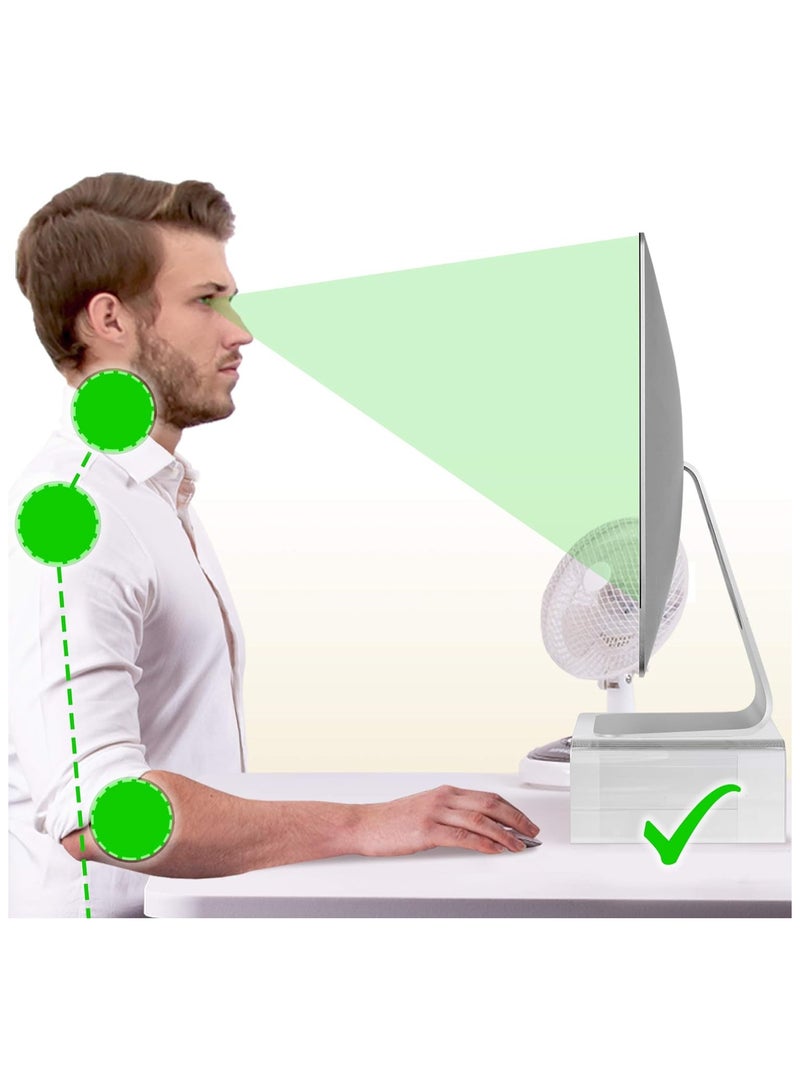 Eworld Clear Acrylic Monitor Stand Riser for PC, Computer Monitor, Laptop, TV, Books, and Decorative Pieces, with a 30kg Capacity - Image 3