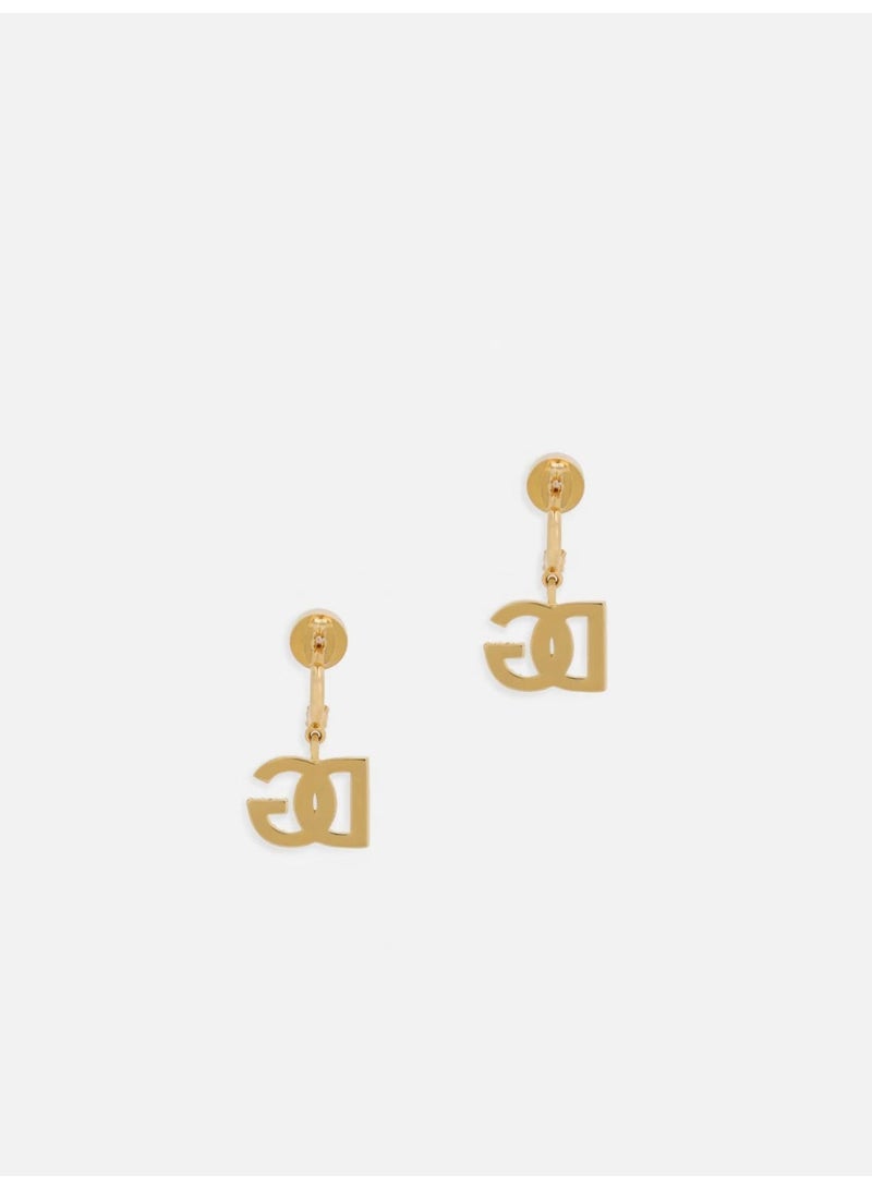 D&G Crystal-Embellished DG Drop Earrings - Gold-Tone & Sparkling Stones for Luxury Evening & Party Looks - Image 2
