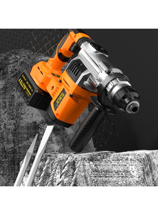 ELIKLIV 21V Max Cordless Rotary Hammer Drill, 2.5J Impact Force, 0-3500RPM, 4800IPM, 26mm Max Drilling, Brushless Motor, 4-Function (Hammer/Pick/Drill/Reverse) for Concrete/Granite/Brick Wall, with Battery & Charger - Image 2