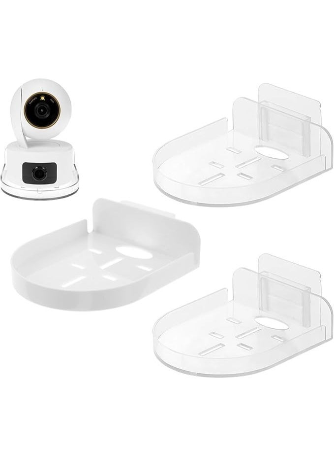 لاكي نوف 3 مجموعات من أرفف الحائط، حامل تثبيت على الحائط لكاميرات المراقبة وشاشات مراقبة الأطفال ومكبرات الصوت، سهل التركيب بدون حفر، مناسب لتزيين الجدران في غرف النوم والحمامات وغرف المعيشة. - Image 1