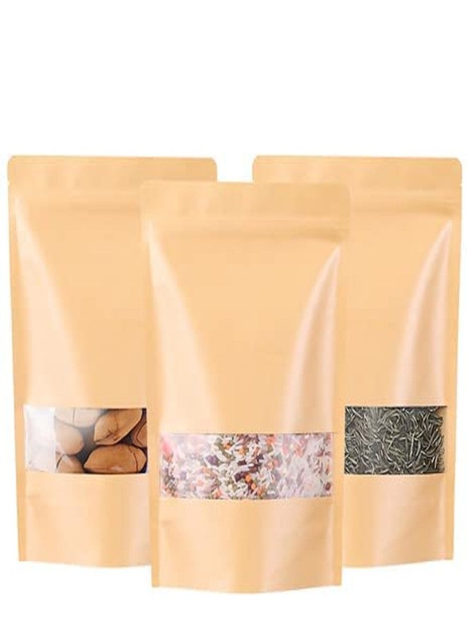 Deera Light Brown Kraft Paper Pouch with Window (300mm x 400mm)(Pack of 20) - Image 1