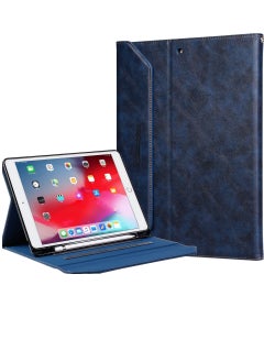 Cat - Cot Protective Premium PU Leather Stand Folio Case with Strap And Pen Holder For iPad Pro 11 Inch 2022 Blue  - Image 1
