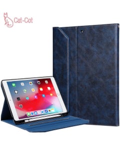 Cat - Cot Protective Premium PU Leather Stand Folio Case with Strap And Pen Holder For iPad Pro 11 Inch 2022 Blue  - Image 2