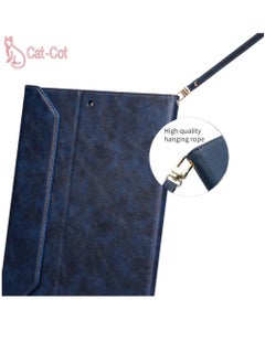 Cat - Cot Protective Premium PU Leather Stand Folio Case with Strap And Pen Holder For iPad Pro 11 Inch 2022 Blue  - Image 3