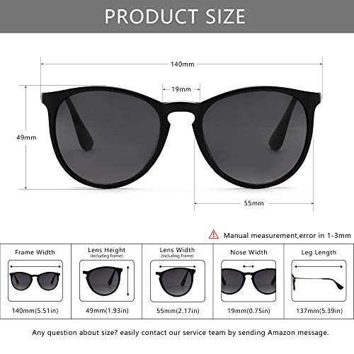 SUNGAIT 3 pack Premium Vintage Round Sunglasses for Women Men Classic Retro Trendy Style SGT567SHQH-SHSHPG-HPQH-6 - Image 5