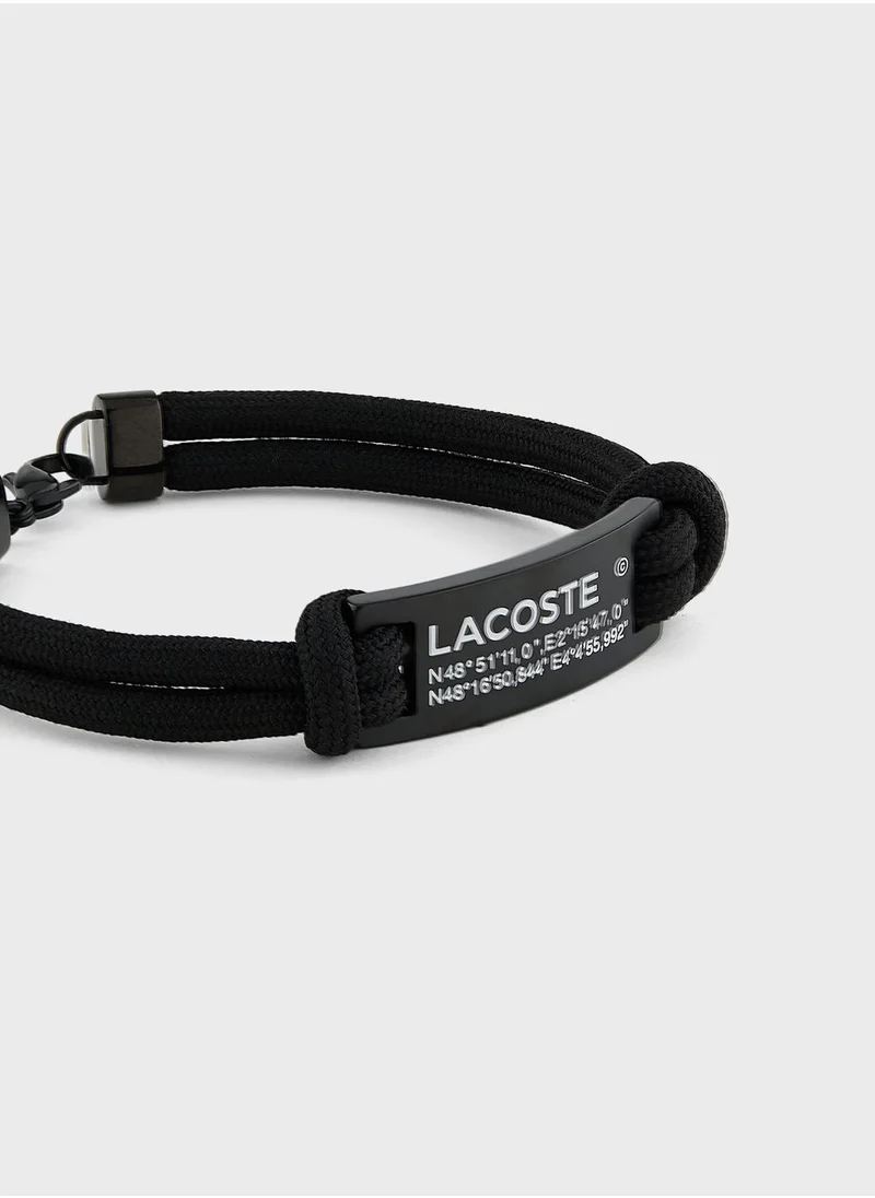 LACOSTE Elios Double Wrap Braided Bracelet