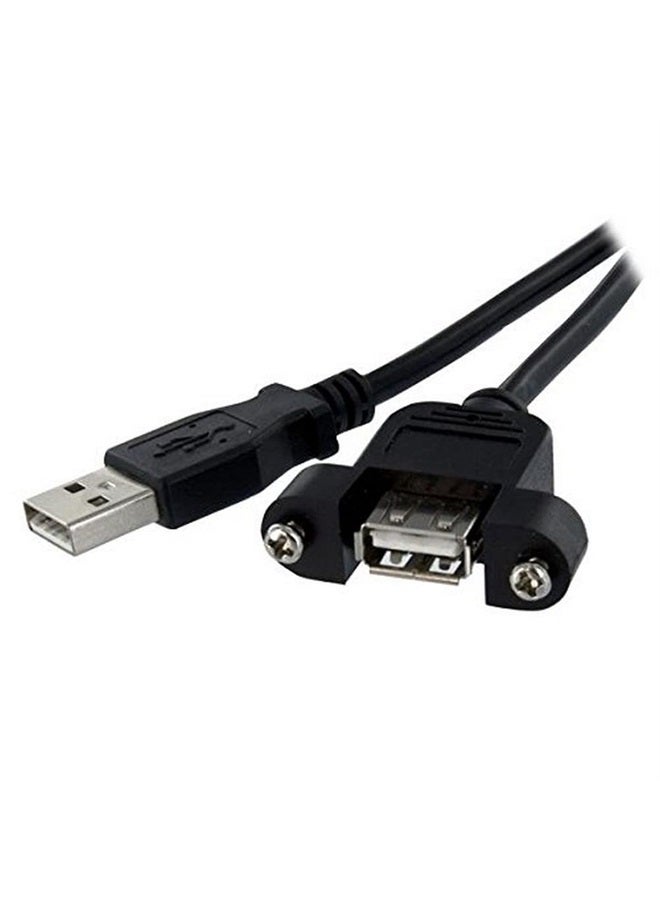 StarTech .com 2 ft Panel Mount USB Cable A to A F/M - Panel Mount USB Extension USB A-Female to A-Male Adapter Cable 2ft - USB-A (F) Port (USBPNLAFAM2),Black