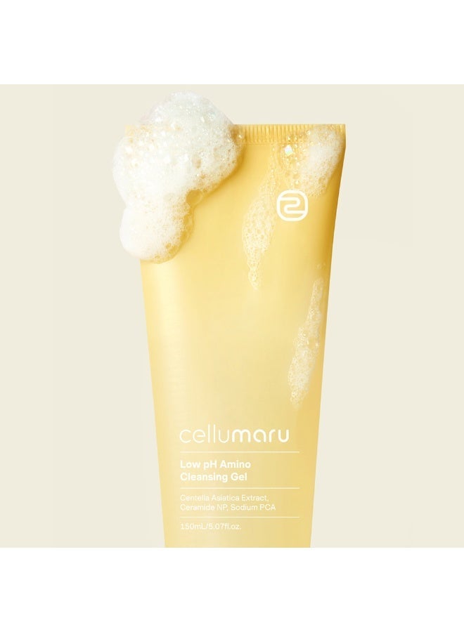cellumaru Low pH Amino Cleansing Gel 150ml | Gentle Facial Cleanser with Amino Acids, Ceramide & Hyaluronic Acid | Korean Skincare Face Wash - Image 3