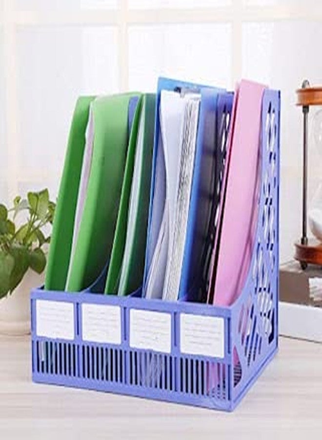 Mahi Enterprise 4 Tier Plastic File Holder Office Desk Table Top Book Shelf Organizer Magazine Paper Document Folder Tray Rack Storage 4 Tier Plastic Magazine Frame for Home Office School - Image 2
