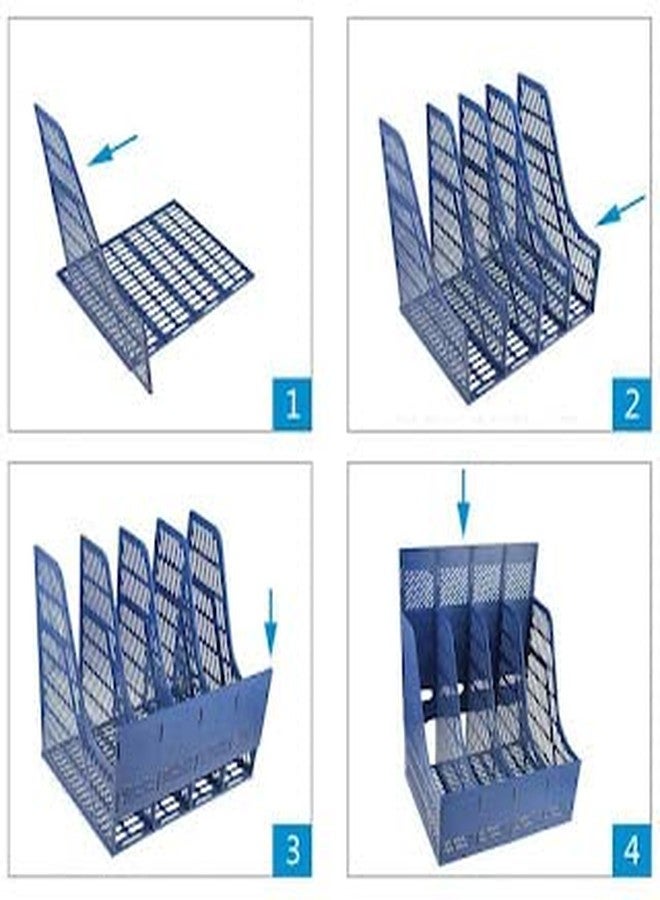 Mahi Enterprise 4 Tier Plastic File Holder Office Desk Table Top Book Shelf Organizer Magazine Paper Document Folder Tray Rack Storage 4 Tier Plastic Magazine Frame for Home Office School - Image 4