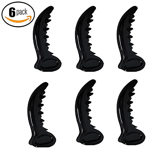 FOK 6 Pcs Medium Size Stylish Banana Shape Hair Clutchers/Claws For Girls & Women (Black) - Image 2