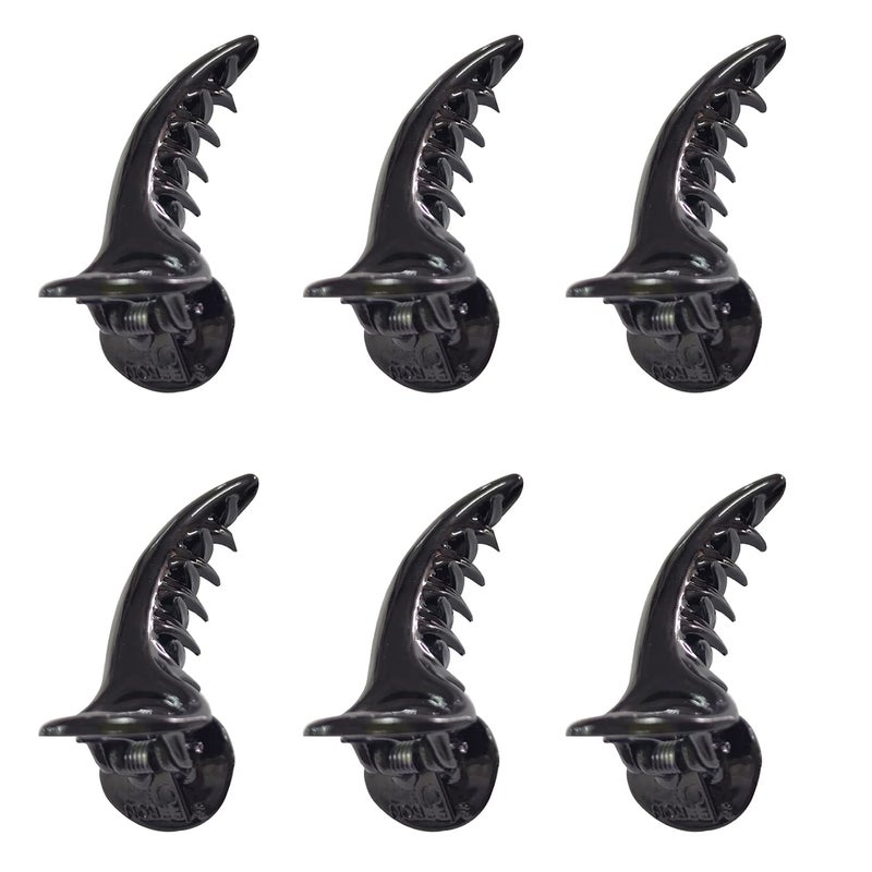 FOK 6 Pcs Medium Size Stylish Banana Shape Hair Clutchers/Claws For Girls & Women (Black) - Image 5
