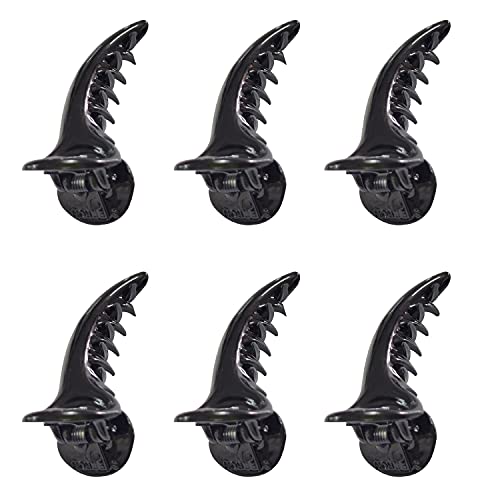 FOK 6 Pcs Medium Size Stylish Banana Shape Hair Clutchers/Claws For Girls & Women (Black) - Image 1
