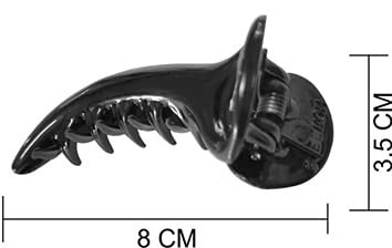 FOK 6 Pcs Medium Size Stylish Banana Shape Hair Clutchers/Claws For Girls & Women (Black) - Image 3