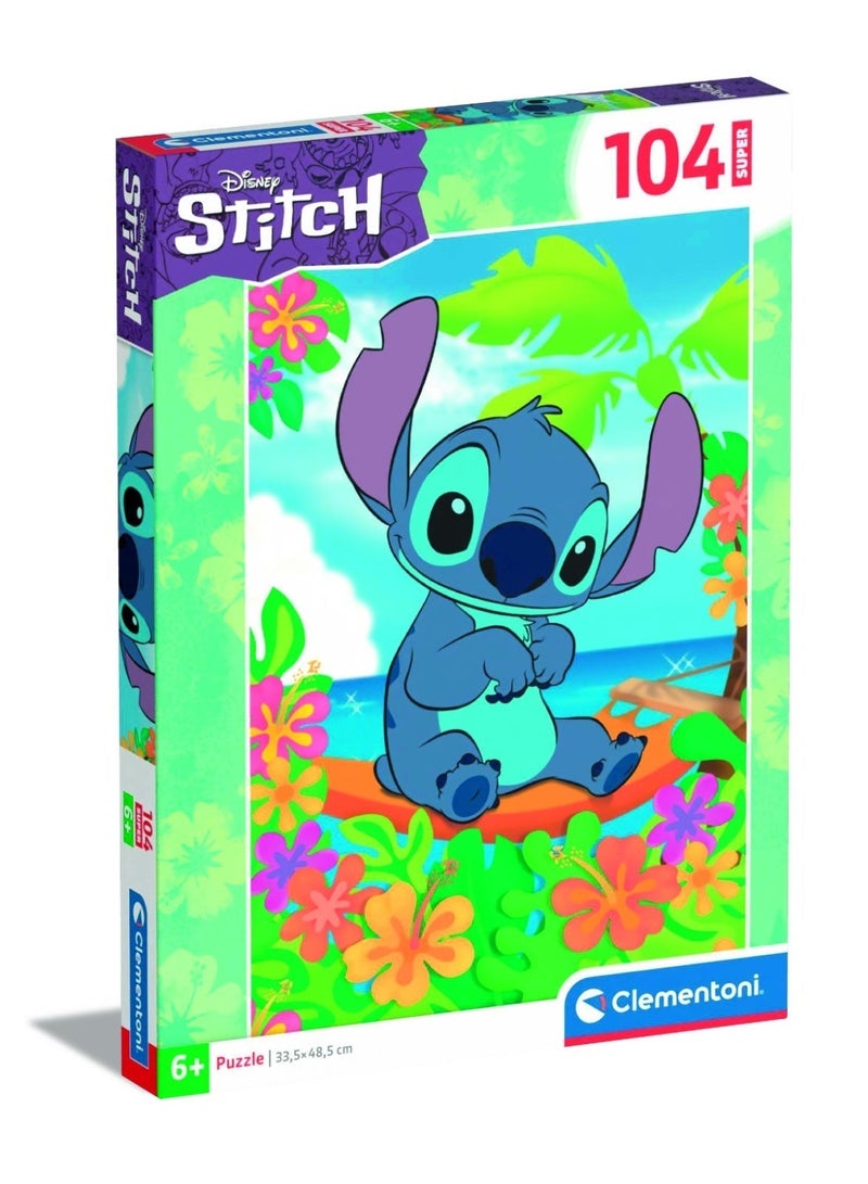 Clementoni 104 Piece Puzzle – Disney Stitch | Kids Jigsaw Puzzle Age 6+ High Quality Cartoon Puzzle - Image 1