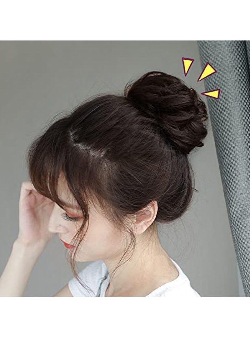 Estelle Messy Hair Bun Scrunchie with Elastic Rubber Band Ponytail Hair Extensions Updo Chignon Donut Ponytail Hairpiece Synthetic Tousled Hair for Women (Color No 30M33) - Image 4