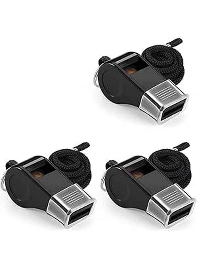 5 Pack Durable Plastic Whistles with Lanyards Loud Sound for Sports and Safety - Image 1