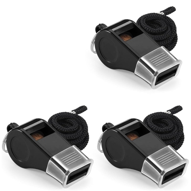5 Pack Durable Plastic Whistles with Lanyards Loud Sound for Sports and Safety - Image 2
