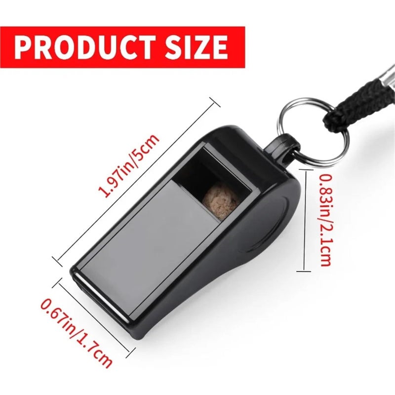5 Pack Durable Plastic Whistles with Lanyards Loud Sound for Sports and Safety - Image 3