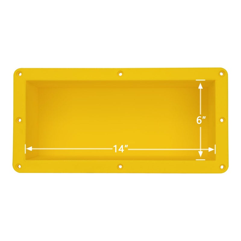 UniGreen Ready Tile Small Shower Niche Footrest 16 x 8 x 4Inside 14 6 4 for Foot Rest and Soap Holder Recessed Wall Niche Insert Tileable Niche for Shower Shaving