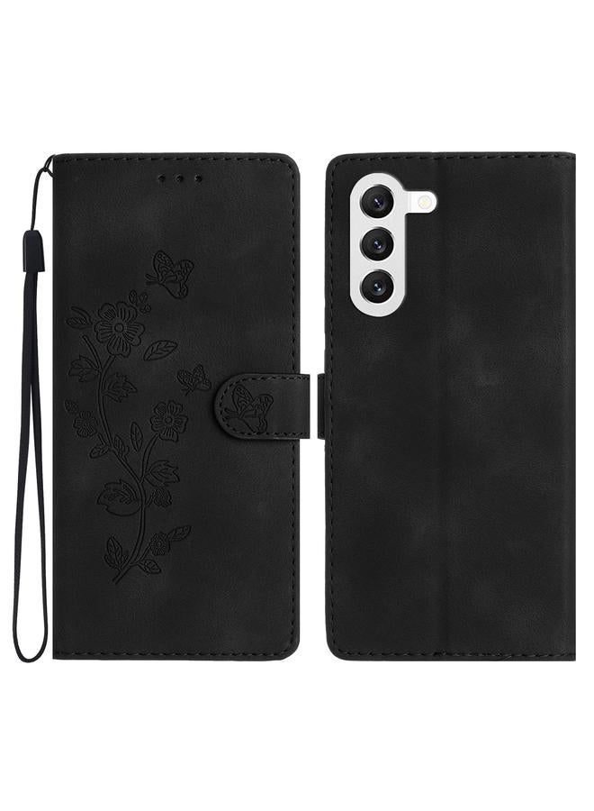 S-TOP Case For Samsung Galaxy S24 5G Flower Butterfly Embossing Pattern Leather Phone Case - Image 1