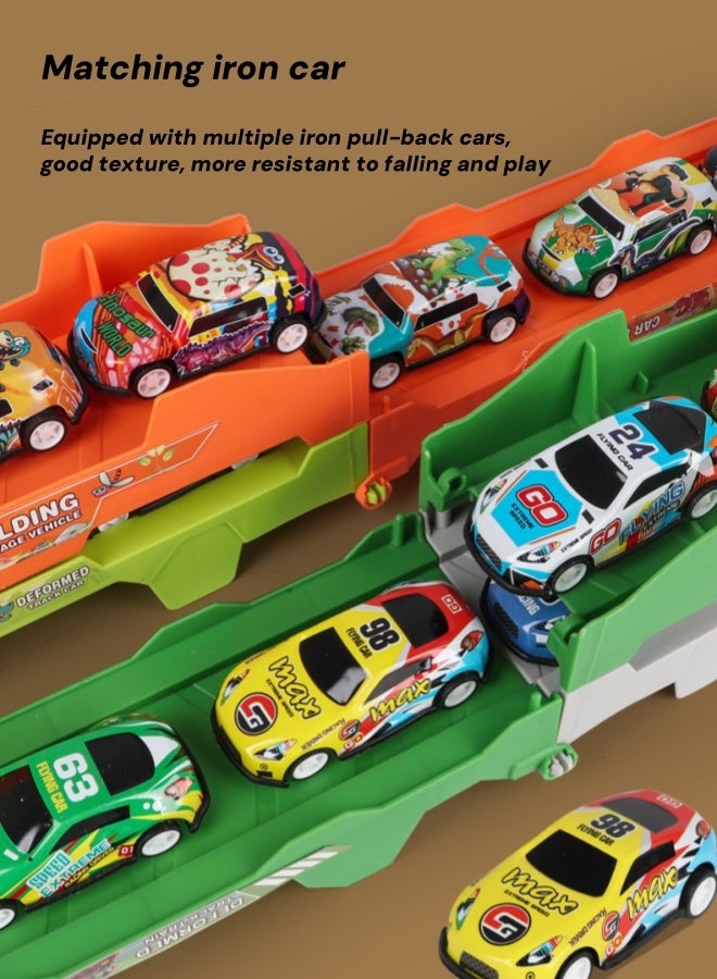 Track Car Set,Deformation Catapult Dinosaur Car,Track Car Toy Set For Kids,Dinosaur Truck Toys With Tracks Accessories For Toddlers 3+,Educational Toy For Boys & Girls,Birthday Party Gift,Toys Gifts For 3+ Year Old(Blue)  - Image 4