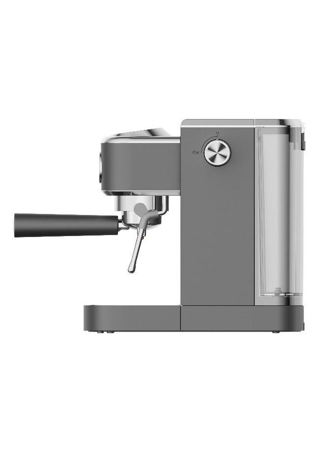 ليبرسو ماكينة صنع قهوة الإسبريسو الساخنة والباردة مع عصا بخار وخافق حليب / غلاية قوية / ضغط مضخة 20 بار / تحكم في لوحة الدوائر المطبوعة و6 أزرار تعمل باللمس / طاقة مقدرة 1350 واط / سعة خزان مياه 1.3 لتر - رمادي - Image 2