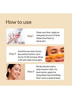 Qraa Ubtan Facepack For Glowing Skinacnepimplesdetan& Brighteningpack Of 3150G  - Image 4
