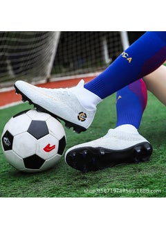 Plus Size 46-49 Soccer Cleats for Artificial Turf white spike
