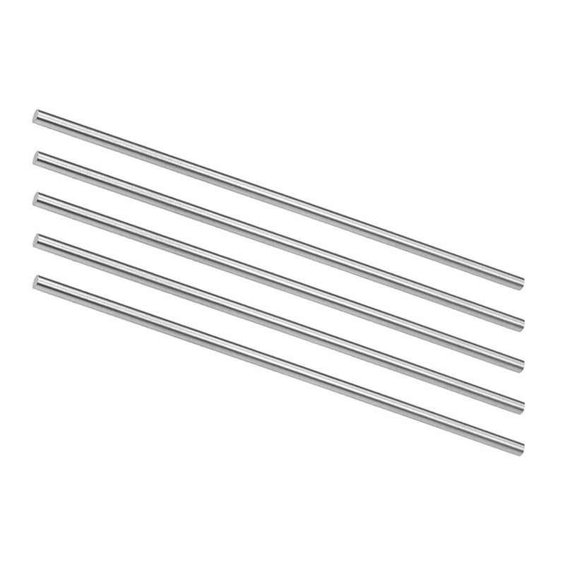 uxcell 5pcs Round Steel Metal Rods, 4mm x 150mm High Speed Steel (HSS) Lathe Bar Stock Tool, for Shaft Gear Drill Lathes Boring Machine Turning Miniature DIY Craft, 5pcs - Image 1